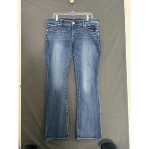 Express Jeans Barely Boot Stella Low Rise Women’s 12R Blue Denim Stretch